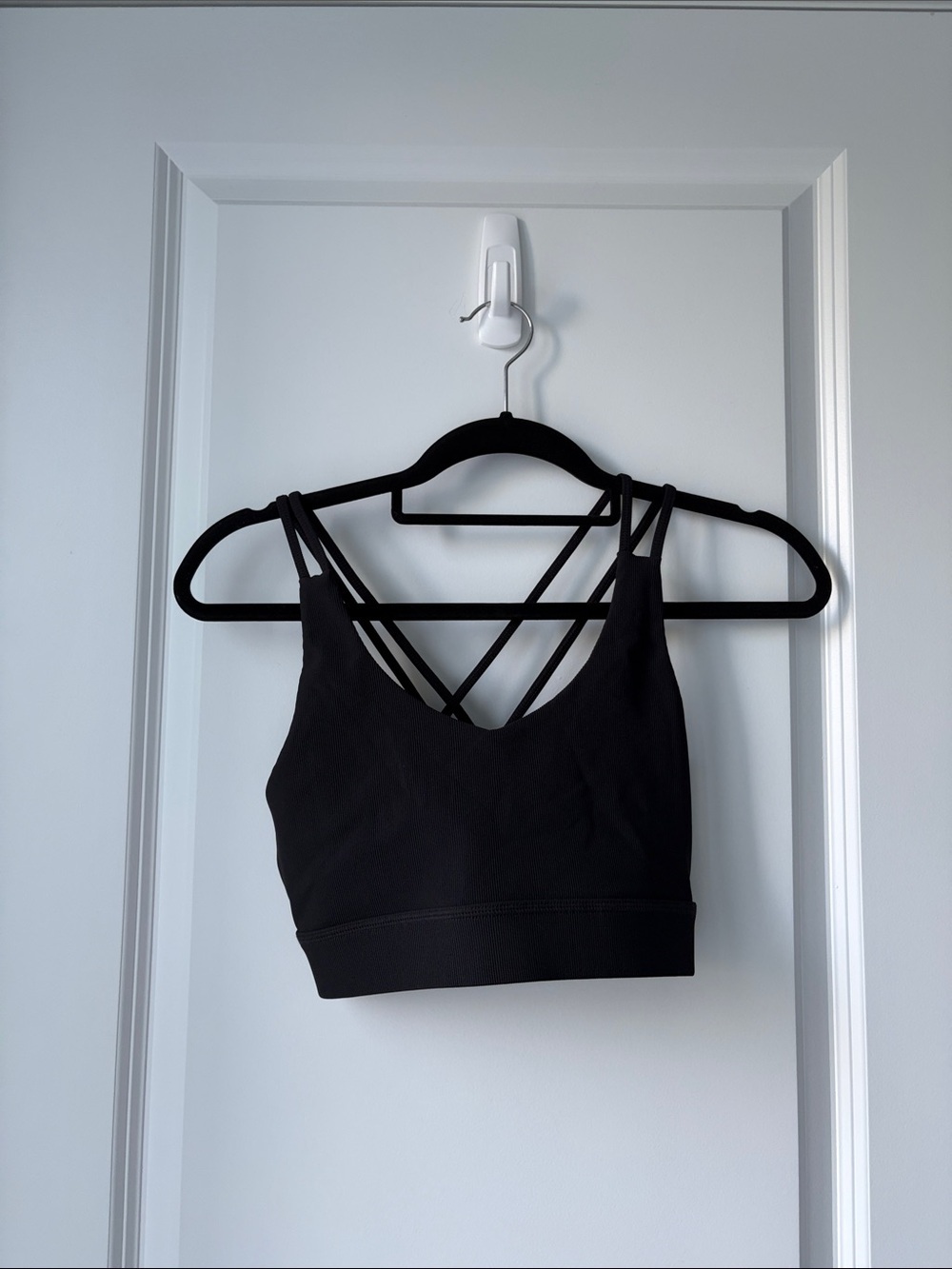 WILO the Label Black Ribbed Strappy Sports Bra
